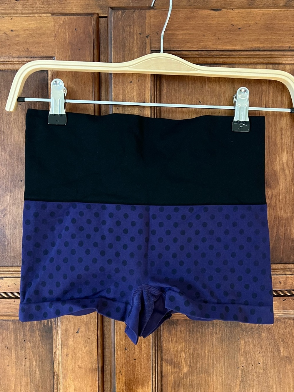 Spanx black and purple polka dot boyshort shapewear | Size M | Great Condition